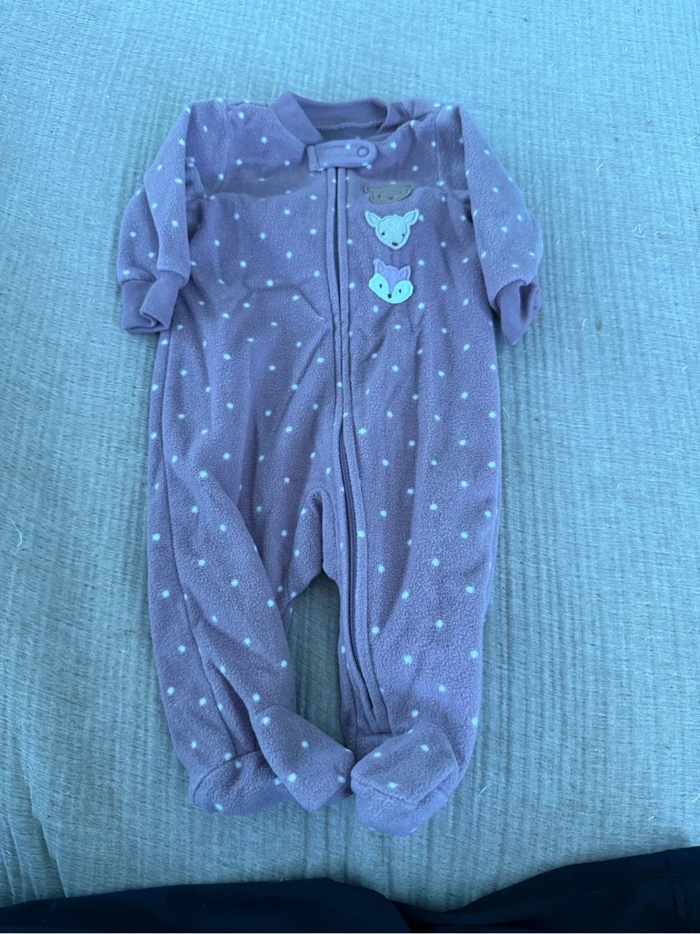 Carter's Lavender Polka Dot Footed One-Piece